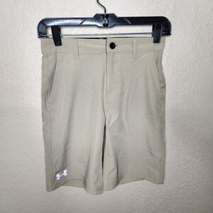 UNDER AMOUR BOYS Size 10 Brown Showdown HeatGear Golf Shorts Lightweight